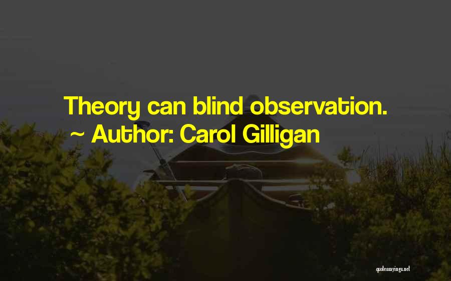 Carol Gilligan Quotes: Theory Can Blind Observation.