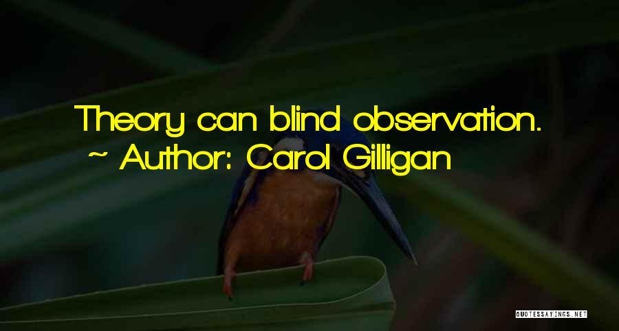 Carol Gilligan Quotes: Theory Can Blind Observation.