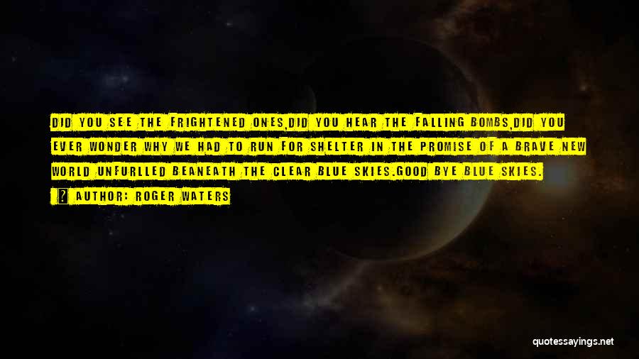 Roger Waters Quotes: Did You See The Frightened Ones,did You Hear The Falling Bombs,did You Ever Wonder Why We Had To Run For