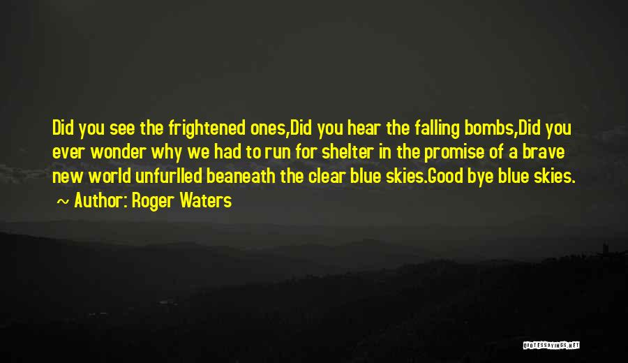 Roger Waters Quotes: Did You See The Frightened Ones,did You Hear The Falling Bombs,did You Ever Wonder Why We Had To Run For
