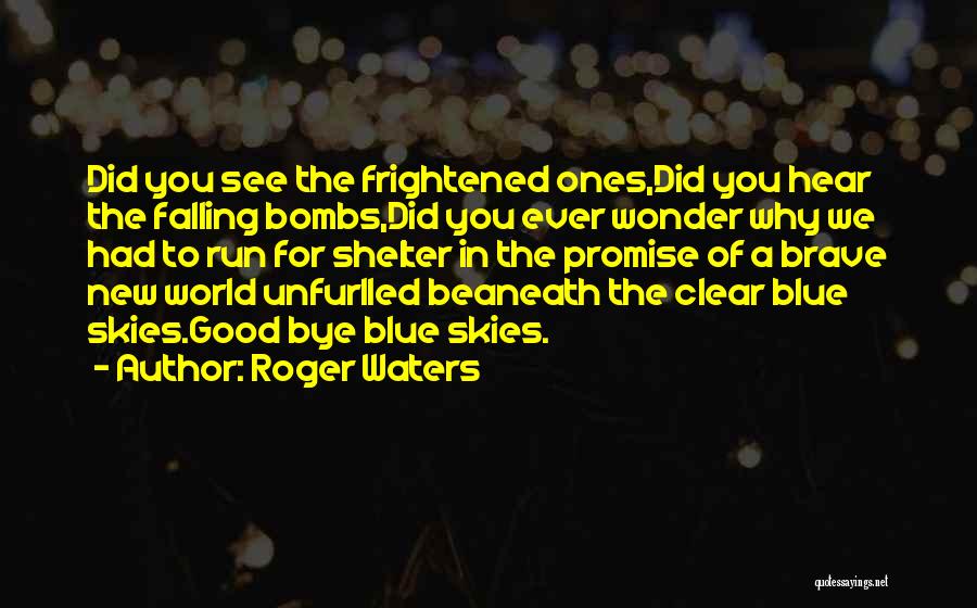 Roger Waters Quotes: Did You See The Frightened Ones,did You Hear The Falling Bombs,did You Ever Wonder Why We Had To Run For