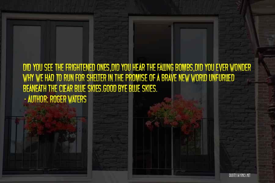 Roger Waters Quotes: Did You See The Frightened Ones,did You Hear The Falling Bombs,did You Ever Wonder Why We Had To Run For