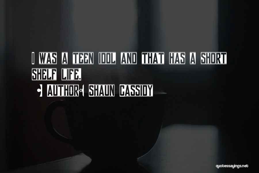 Shaun Cassidy Quotes: I Was A Teen Idol And That Has A Short Shelf Life.