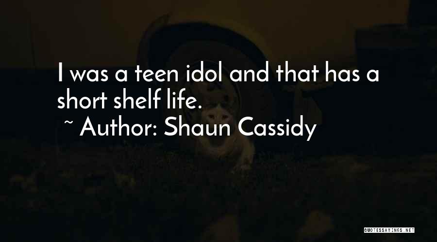 Shaun Cassidy Quotes: I Was A Teen Idol And That Has A Short Shelf Life.