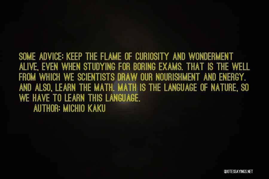 Michio Kaku Quotes: Some Advice: Keep The Flame Of Curiosity And Wonderment Alive, Even When Studying For Boring Exams. That Is The Well