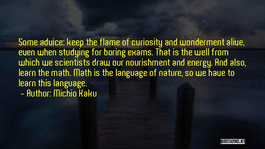 Michio Kaku Quotes: Some Advice: Keep The Flame Of Curiosity And Wonderment Alive, Even When Studying For Boring Exams. That Is The Well