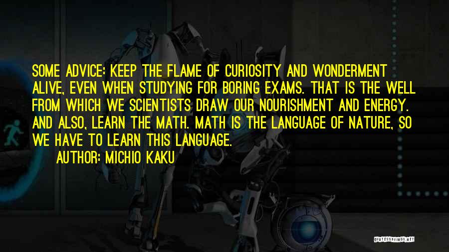 Michio Kaku Quotes: Some Advice: Keep The Flame Of Curiosity And Wonderment Alive, Even When Studying For Boring Exams. That Is The Well