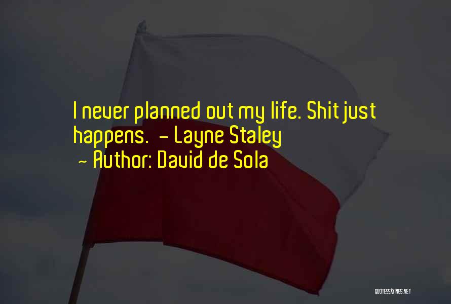 David De Sola Quotes: I Never Planned Out My Life. Shit Just Happens. - Layne Staley