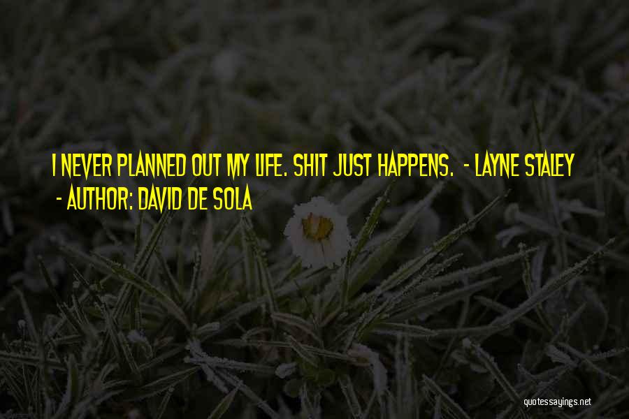 David De Sola Quotes: I Never Planned Out My Life. Shit Just Happens. - Layne Staley