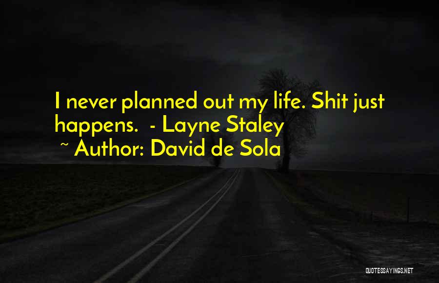 David De Sola Quotes: I Never Planned Out My Life. Shit Just Happens. - Layne Staley