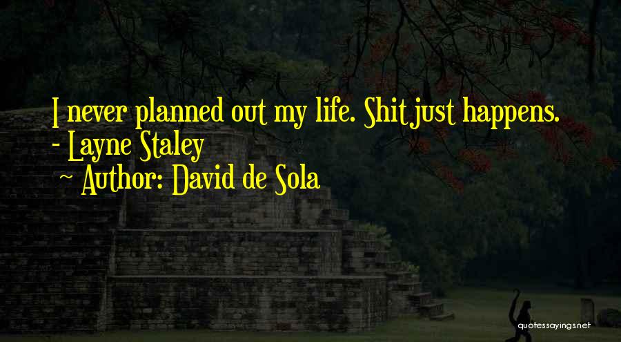 David De Sola Quotes: I Never Planned Out My Life. Shit Just Happens. - Layne Staley