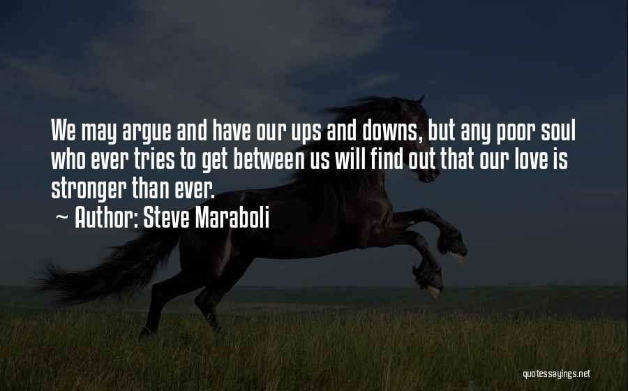 Steve Maraboli Quotes: We May Argue And Have Our Ups And Downs, But Any Poor Soul Who Ever Tries To Get Between Us