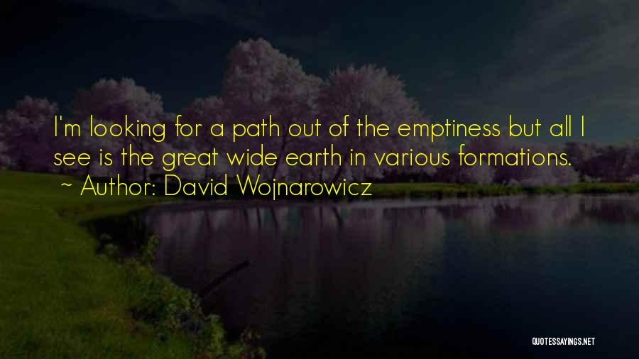 David Wojnarowicz Quotes: I'm Looking For A Path Out Of The Emptiness But All I See Is The Great Wide Earth In Various