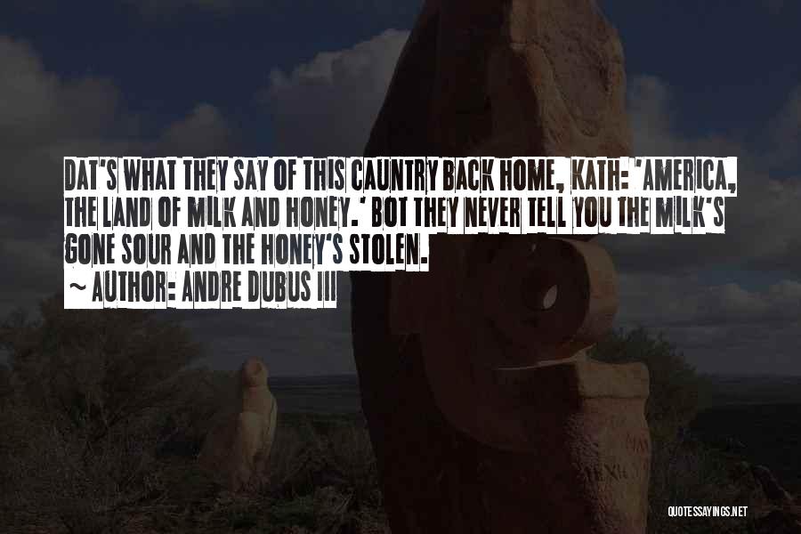 Andre Dubus III Quotes: Dat's What They Say Of This Cauntry Back Home, Kath: 'america, The Land Of Milk And Honey.' Bot They Never