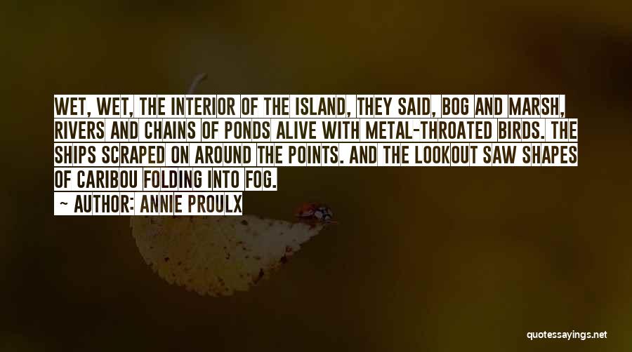 Annie Proulx Quotes: Wet, Wet, The Interior Of The Island, They Said, Bog And Marsh, Rivers And Chains Of Ponds Alive With Metal-throated