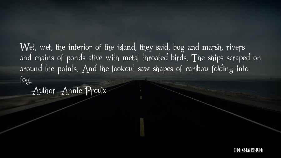 Annie Proulx Quotes: Wet, Wet, The Interior Of The Island, They Said, Bog And Marsh, Rivers And Chains Of Ponds Alive With Metal-throated