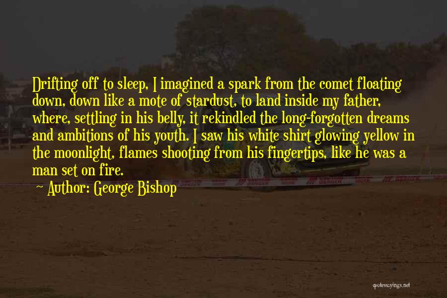 George Bishop Quotes: Drifting Off To Sleep, I Imagined A Spark From The Comet Floating Down, Down Like A Mote Of Stardust, To