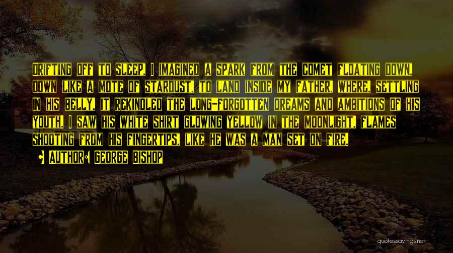 George Bishop Quotes: Drifting Off To Sleep, I Imagined A Spark From The Comet Floating Down, Down Like A Mote Of Stardust, To