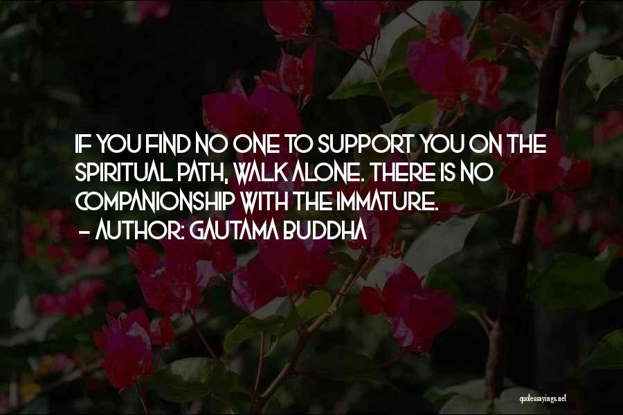 Gautama Buddha Quotes: If You Find No One To Support You On The Spiritual Path, Walk Alone. There Is No Companionship With The