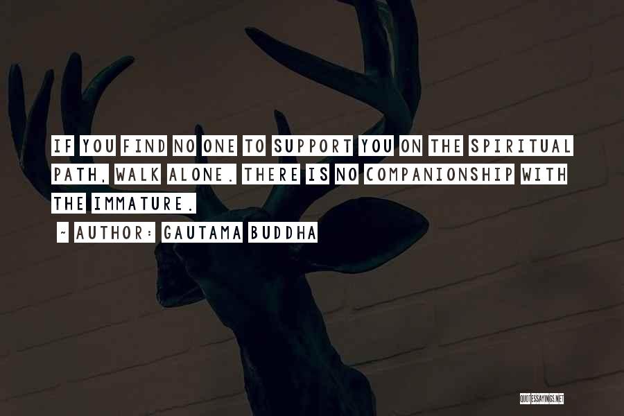 Gautama Buddha Quotes: If You Find No One To Support You On The Spiritual Path, Walk Alone. There Is No Companionship With The