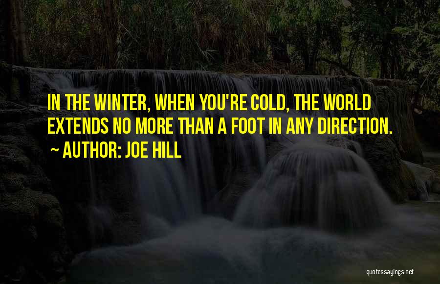 Joe Hill Quotes: In The Winter, When You're Cold, The World Extends No More Than A Foot In Any Direction.