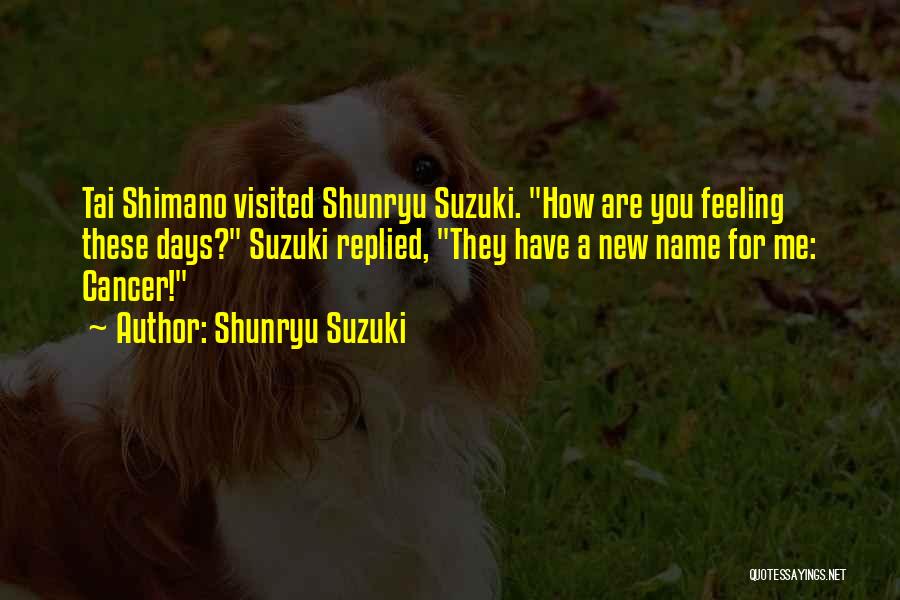 Shunryu Suzuki Quotes: Tai Shimano Visited Shunryu Suzuki. How Are You Feeling These Days? Suzuki Replied, They Have A New Name For Me: