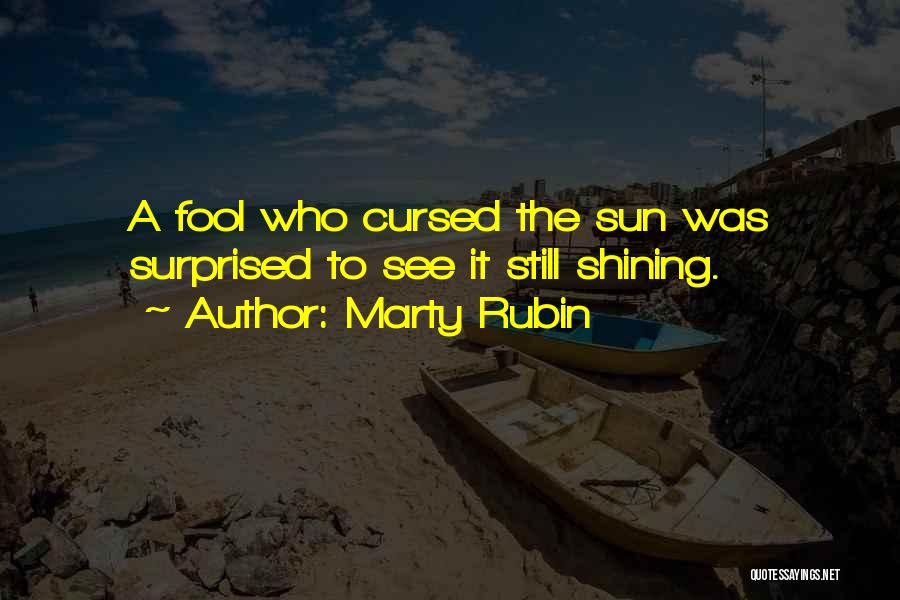 Marty Rubin Quotes: A Fool Who Cursed The Sun Was Surprised To See It Still Shining.