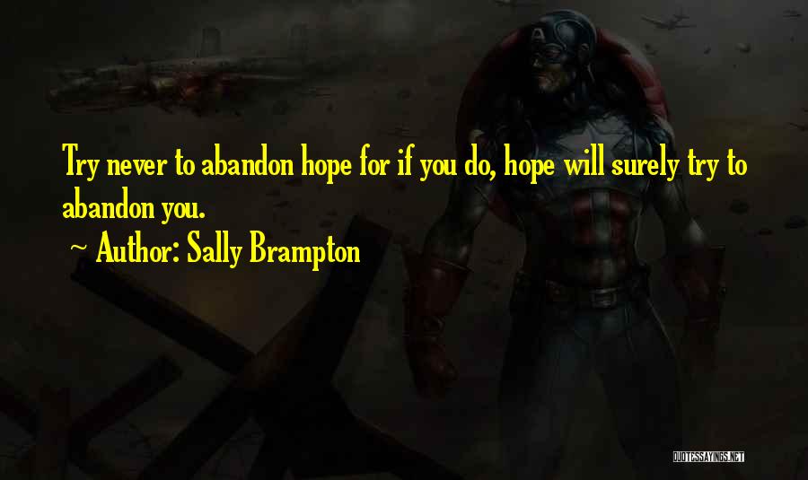 Sally Brampton Quotes: Try Never To Abandon Hope For If You Do, Hope Will Surely Try To Abandon You.