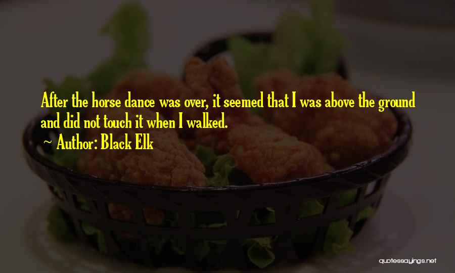 Black Elk Quotes: After The Horse Dance Was Over, It Seemed That I Was Above The Ground And Did Not Touch It When