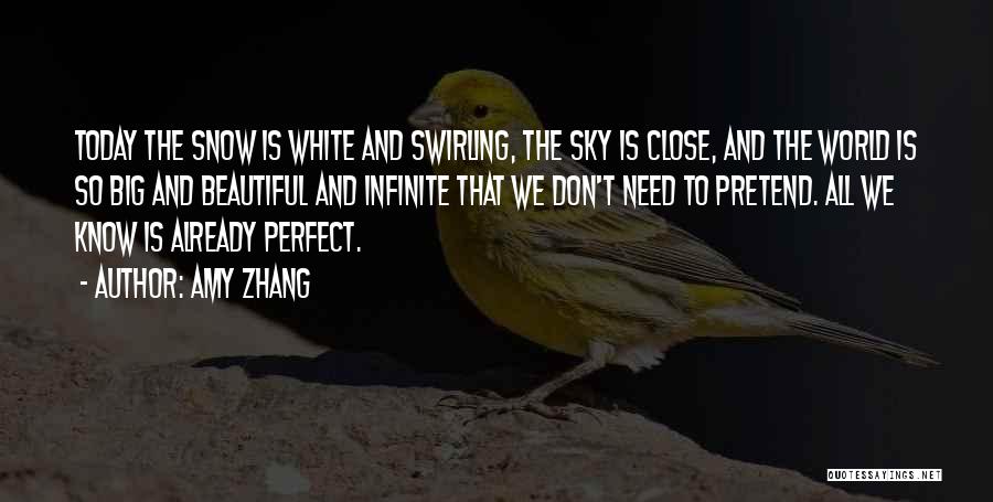 Amy Zhang Quotes: Today The Snow Is White And Swirling, The Sky Is Close, And The World Is So Big And Beautiful And