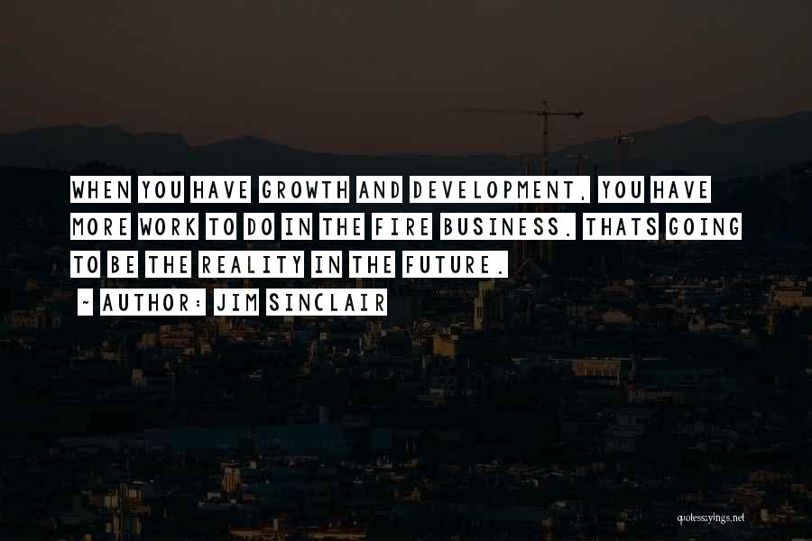 Jim Sinclair Quotes: When You Have Growth And Development, You Have More Work To Do In The Fire Business. Thats Going To Be