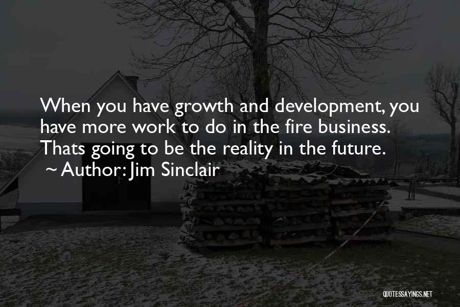 Jim Sinclair Quotes: When You Have Growth And Development, You Have More Work To Do In The Fire Business. Thats Going To Be