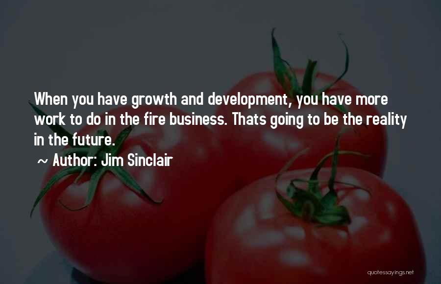 Jim Sinclair Quotes: When You Have Growth And Development, You Have More Work To Do In The Fire Business. Thats Going To Be