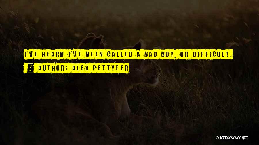 Alex Pettyfer Quotes: I've Heard I've Been Called A Bad Boy, Or Difficult.