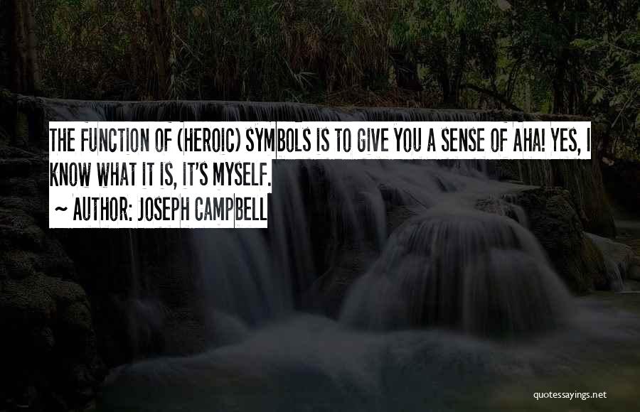 Joseph Campbell Quotes: The Function Of (heroic) Symbols Is To Give You A Sense Of Aha! Yes, I Know What It Is, It's