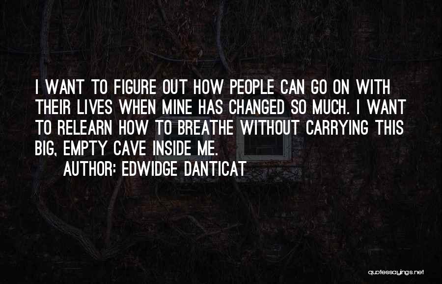 Edwidge Danticat Quotes: I Want To Figure Out How People Can Go On With Their Lives When Mine Has Changed So Much. I