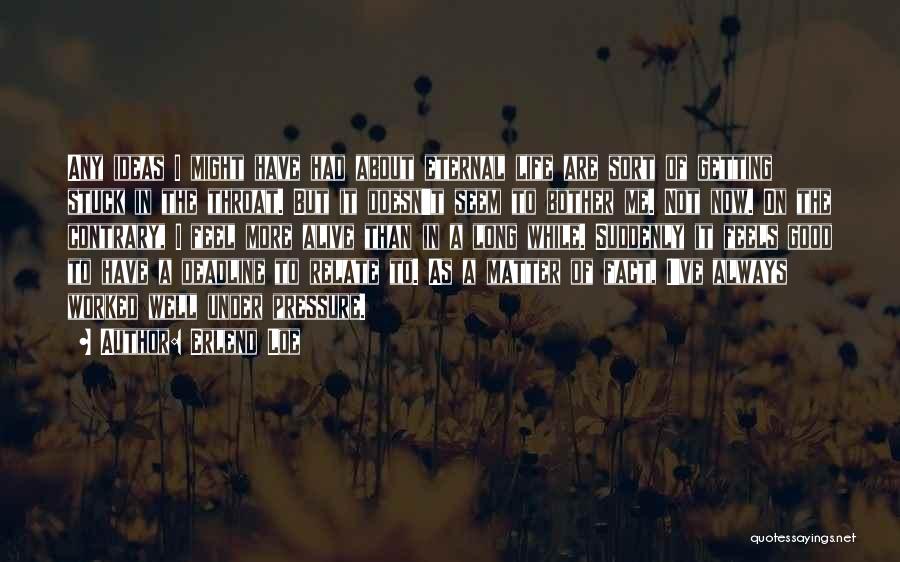 Erlend Loe Quotes: Any Ideas I Might Have Had About Eternal Life Are Sort Of Getting Stuck In The Throat. But It Doesn't