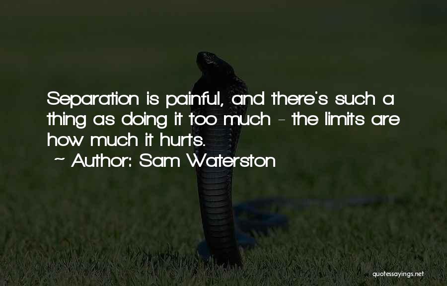Sam Waterston Quotes: Separation Is Painful, And There's Such A Thing As Doing It Too Much - The Limits Are How Much It