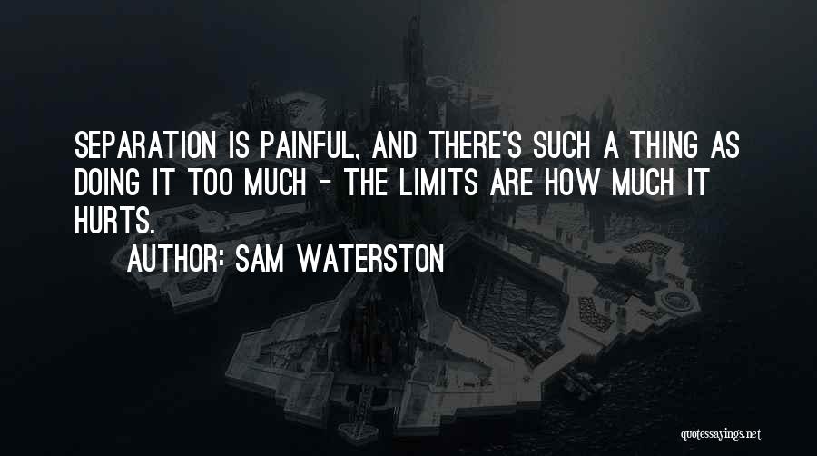 Sam Waterston Quotes: Separation Is Painful, And There's Such A Thing As Doing It Too Much - The Limits Are How Much It