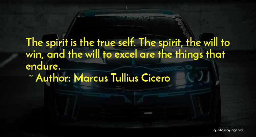 Marcus Tullius Cicero Quotes: The Spirit Is The True Self. The Spirit, The Will To Win, And The Will To Excel Are The Things