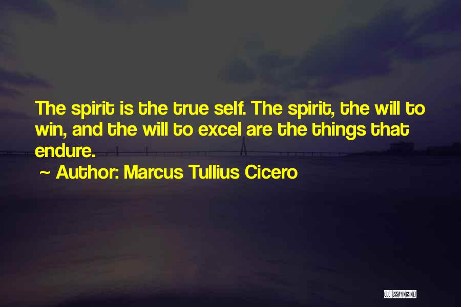 Marcus Tullius Cicero Quotes: The Spirit Is The True Self. The Spirit, The Will To Win, And The Will To Excel Are The Things