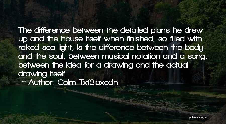 Colm Txf3ibxedn Quotes: The Difference Between The Detailed Plans He Drew Up And The House Itself When Finished, So Filled With Raked Sea