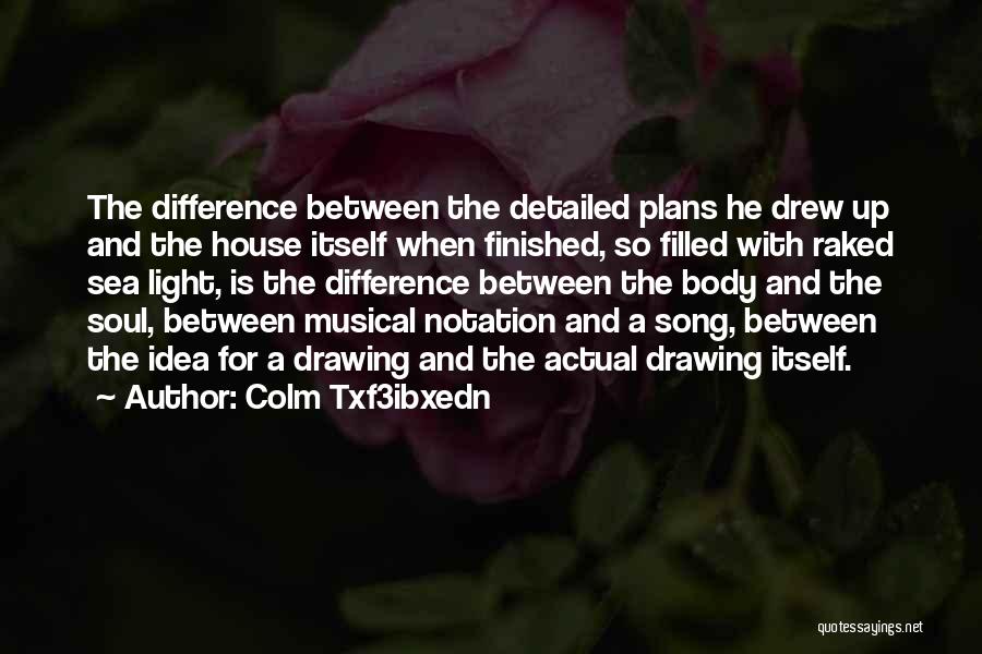 Colm Txf3ibxedn Quotes: The Difference Between The Detailed Plans He Drew Up And The House Itself When Finished, So Filled With Raked Sea