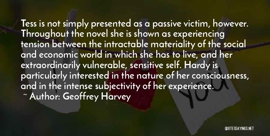 Geoffrey Harvey Quotes: Tess Is Not Simply Presented As A Passive Victim, However. Throughout The Novel She Is Shown As Experiencing Tension Between