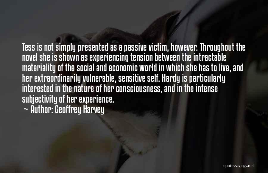 Geoffrey Harvey Quotes: Tess Is Not Simply Presented As A Passive Victim, However. Throughout The Novel She Is Shown As Experiencing Tension Between