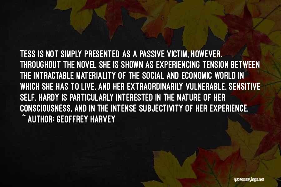 Geoffrey Harvey Quotes: Tess Is Not Simply Presented As A Passive Victim, However. Throughout The Novel She Is Shown As Experiencing Tension Between
