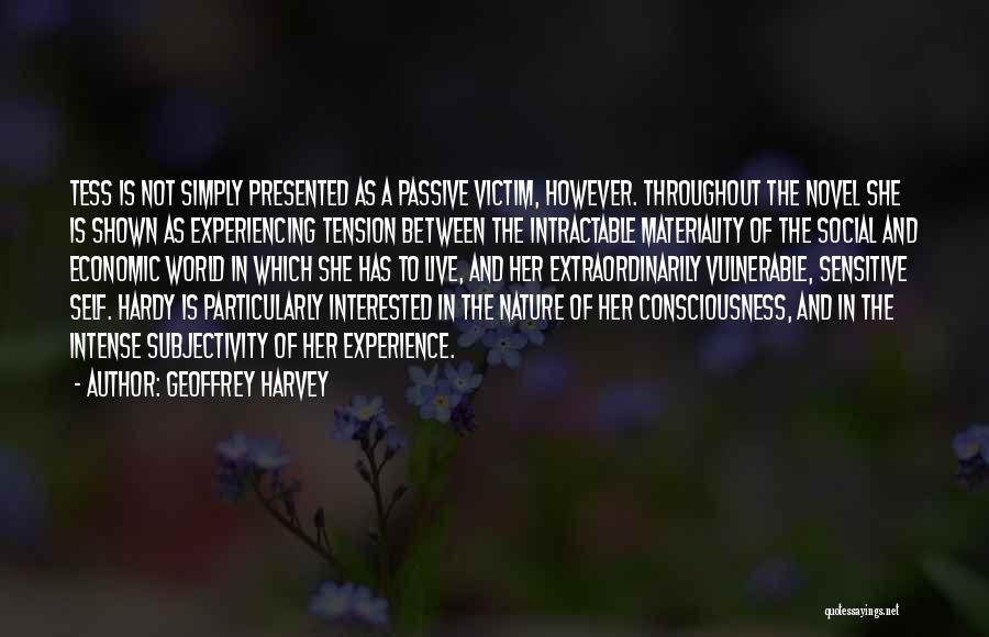 Geoffrey Harvey Quotes: Tess Is Not Simply Presented As A Passive Victim, However. Throughout The Novel She Is Shown As Experiencing Tension Between