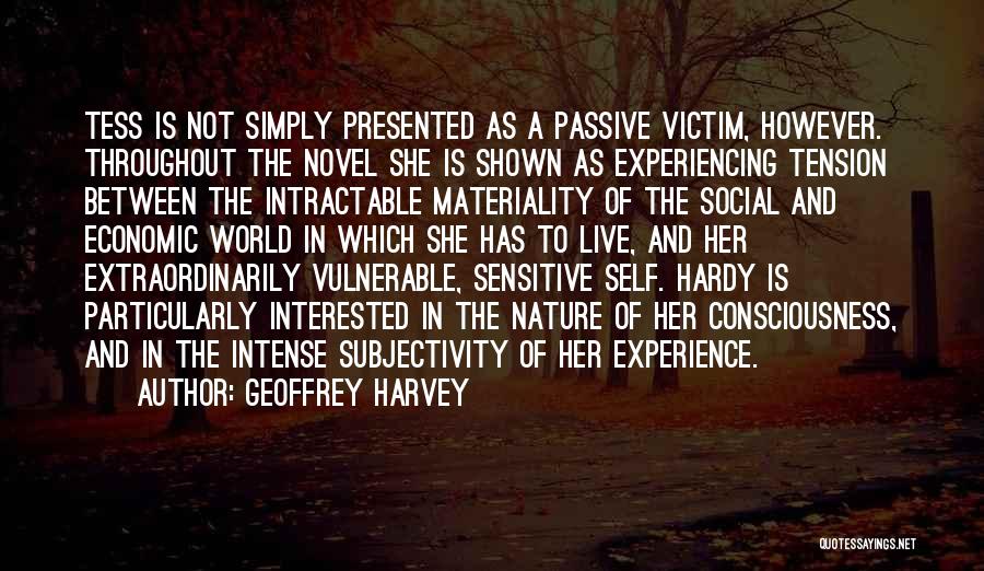 Geoffrey Harvey Quotes: Tess Is Not Simply Presented As A Passive Victim, However. Throughout The Novel She Is Shown As Experiencing Tension Between