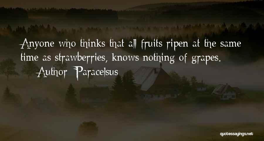 Paracelsus Quotes: Anyone Who Thinks That All Fruits Ripen At The Same Time As Strawberries, Knows Nothing Of Grapes.