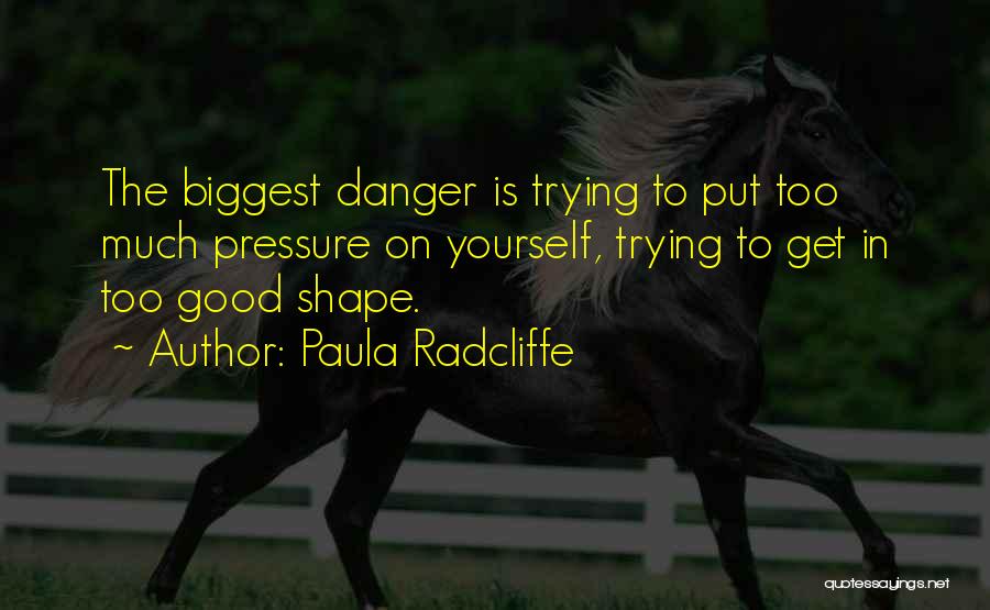 Paula Radcliffe Quotes: The Biggest Danger Is Trying To Put Too Much Pressure On Yourself, Trying To Get In Too Good Shape.